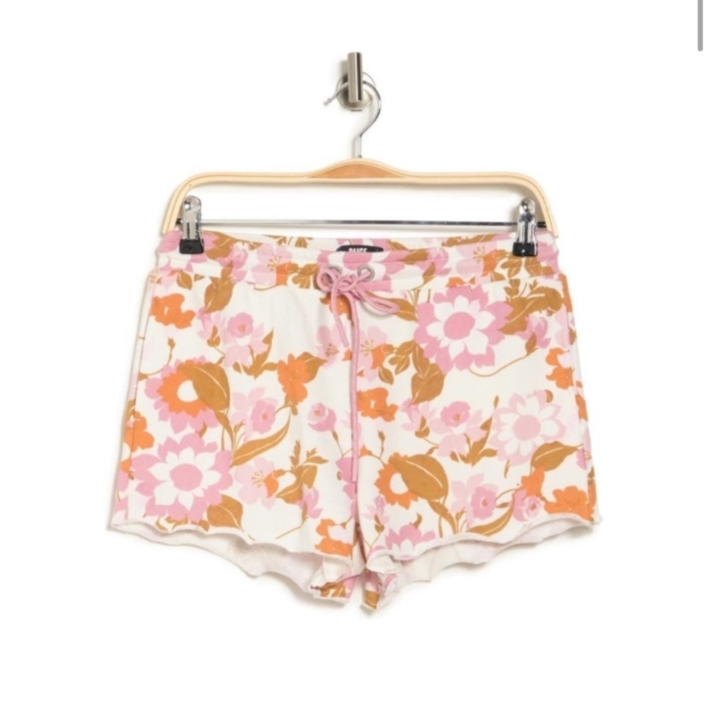Paige Marlie Floral Lettuce Trim Drawstring Shorts